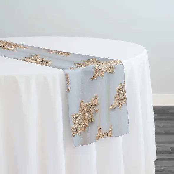 4pcs - Venetian Lace Table Runner 14"x108" - Champagne