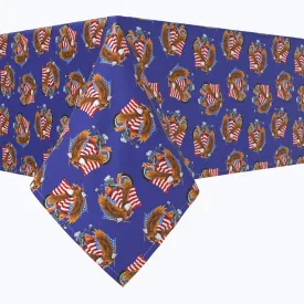 American Bald Eagle & Motorcycle Blue Rectangle Tablecloths