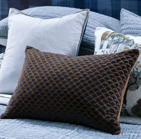 Arco Indigo/Copper Cushion - 60x40