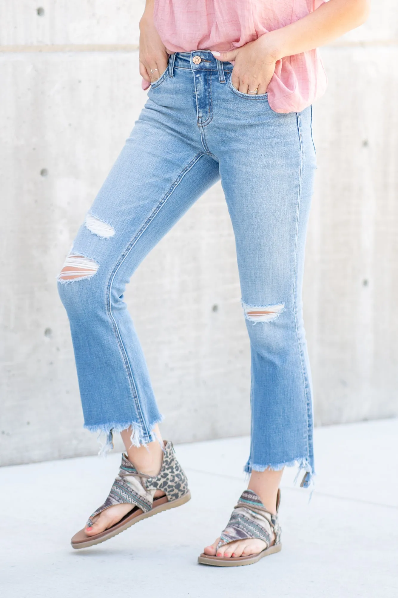 Bletilla Mid Rise Crop Hem Flare