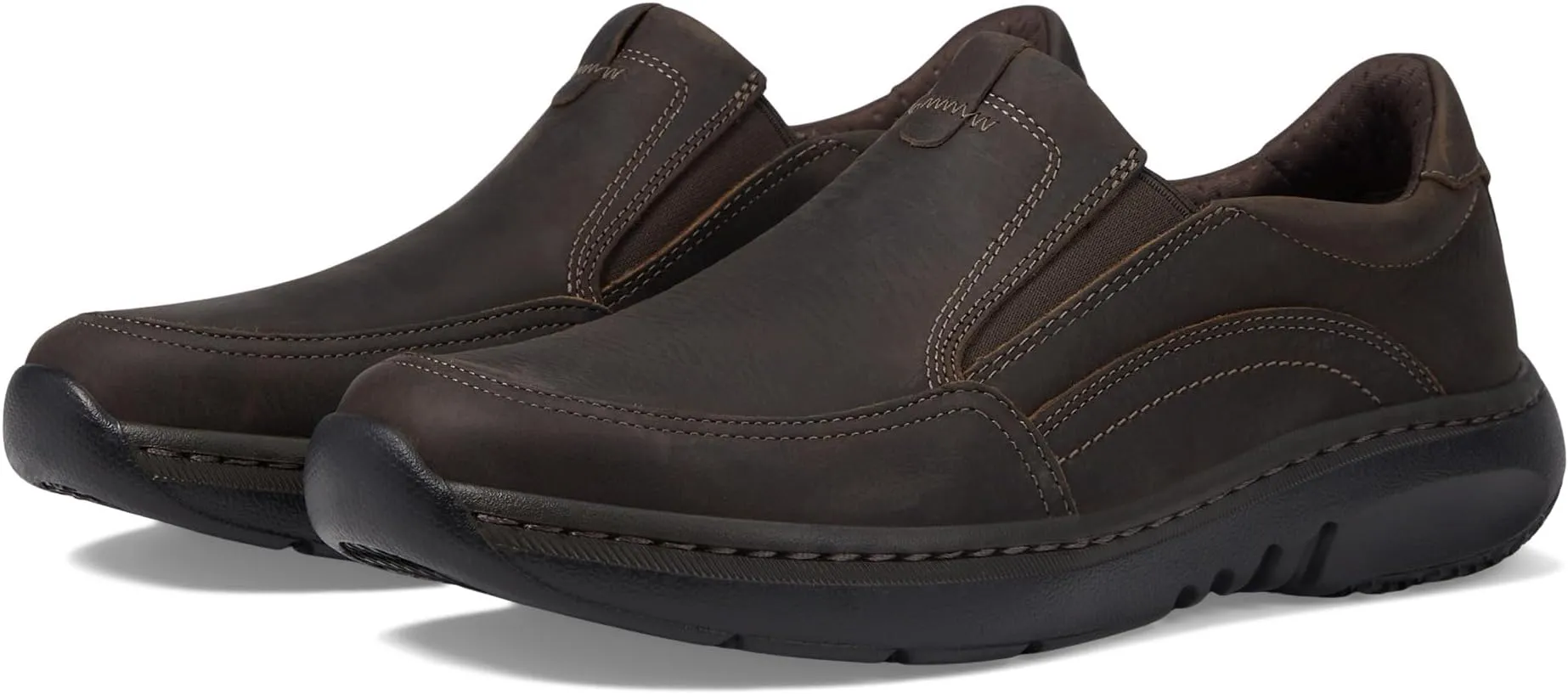 Clarkspro Step Clarks Loafers in Dark Brown Tumbled Leather