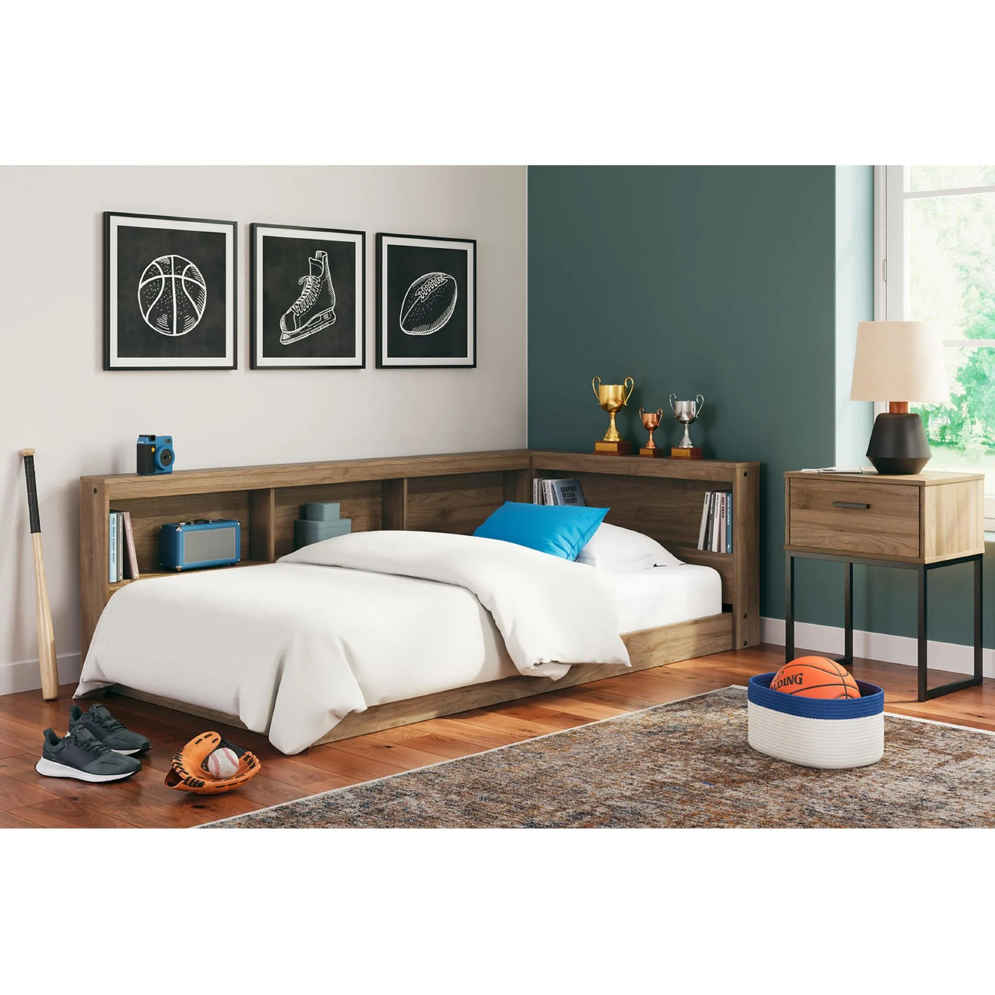 Deanlow Bookcase Storage Bed