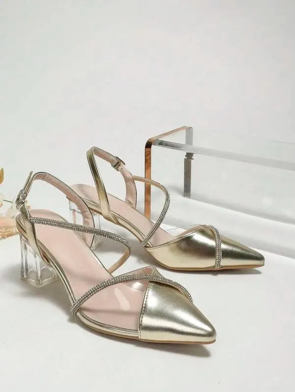 Decor Clear Heeled Court Shoes