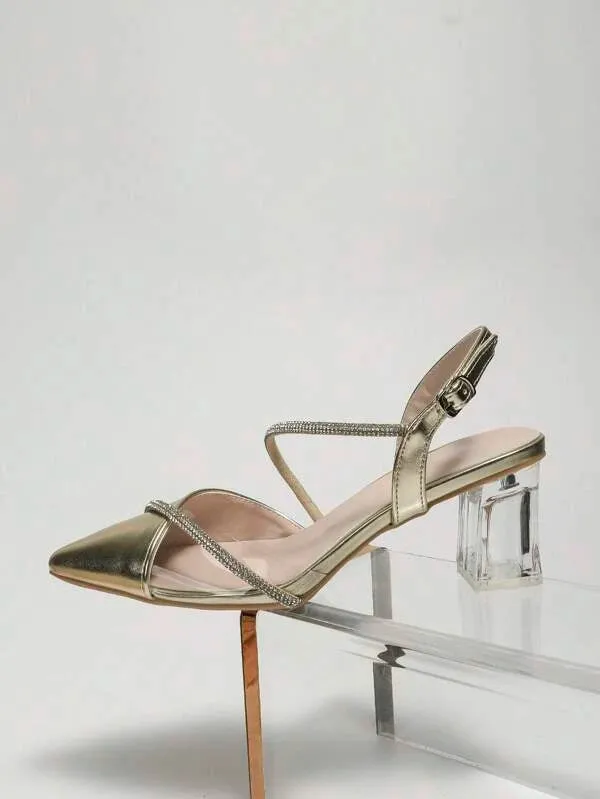 Decor Clear Heeled Court Shoes