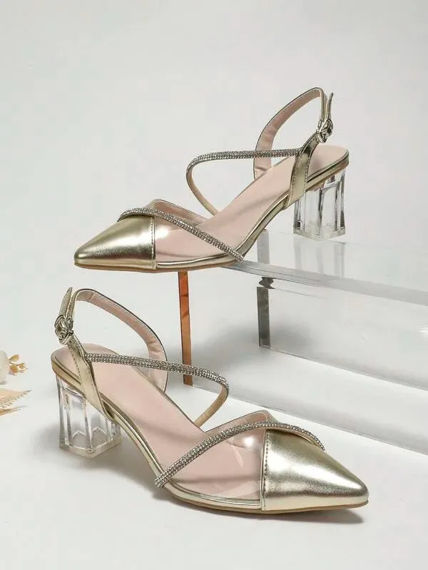 Decor Clear Heeled Court Shoes