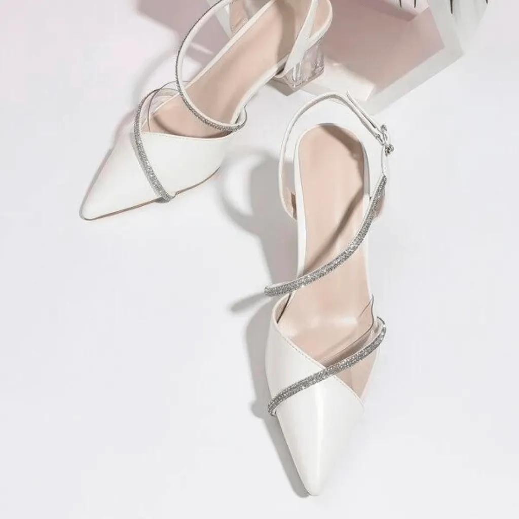 Decor Clear Heeled Court Shoes