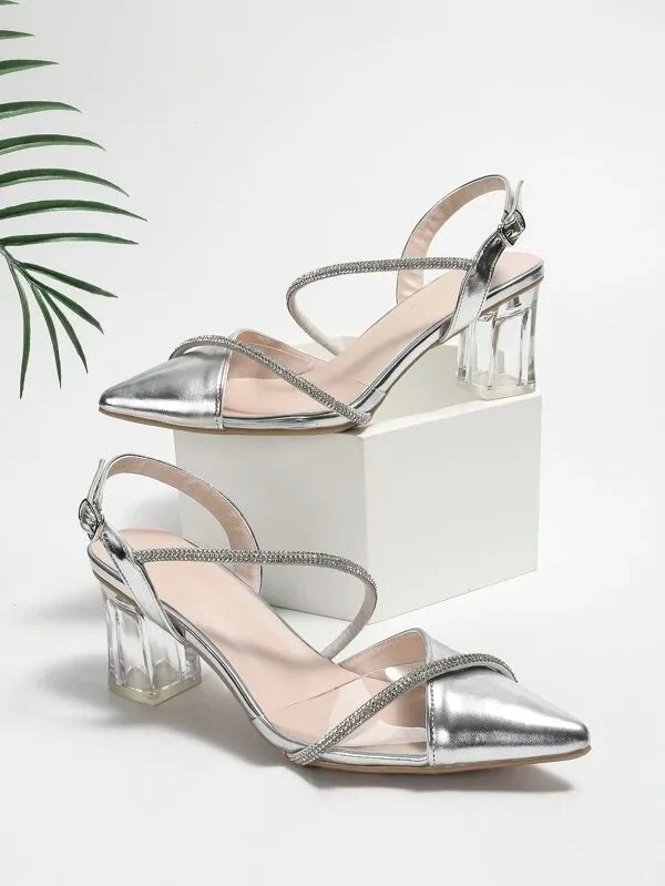 Decor Clear Heeled Court Shoes
