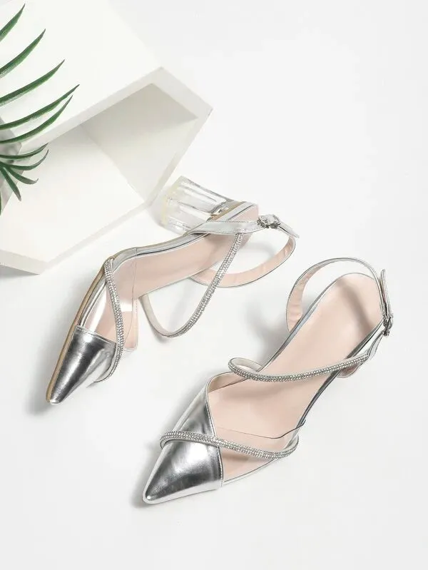 Decor Clear Heeled Court Shoes