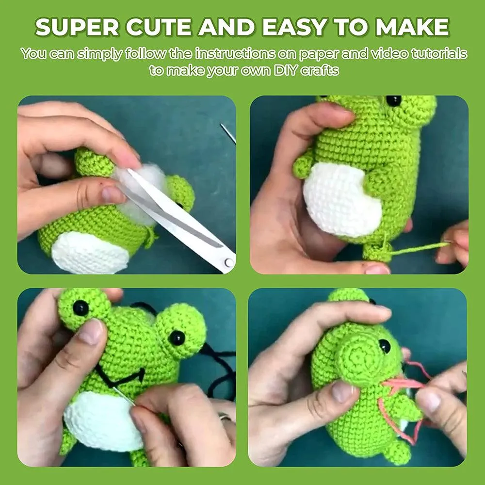 Hicrochet Kit For Beginners,  Multi Animals-Owl, Penguin, Frog, Knitting Kit For Adult Kids