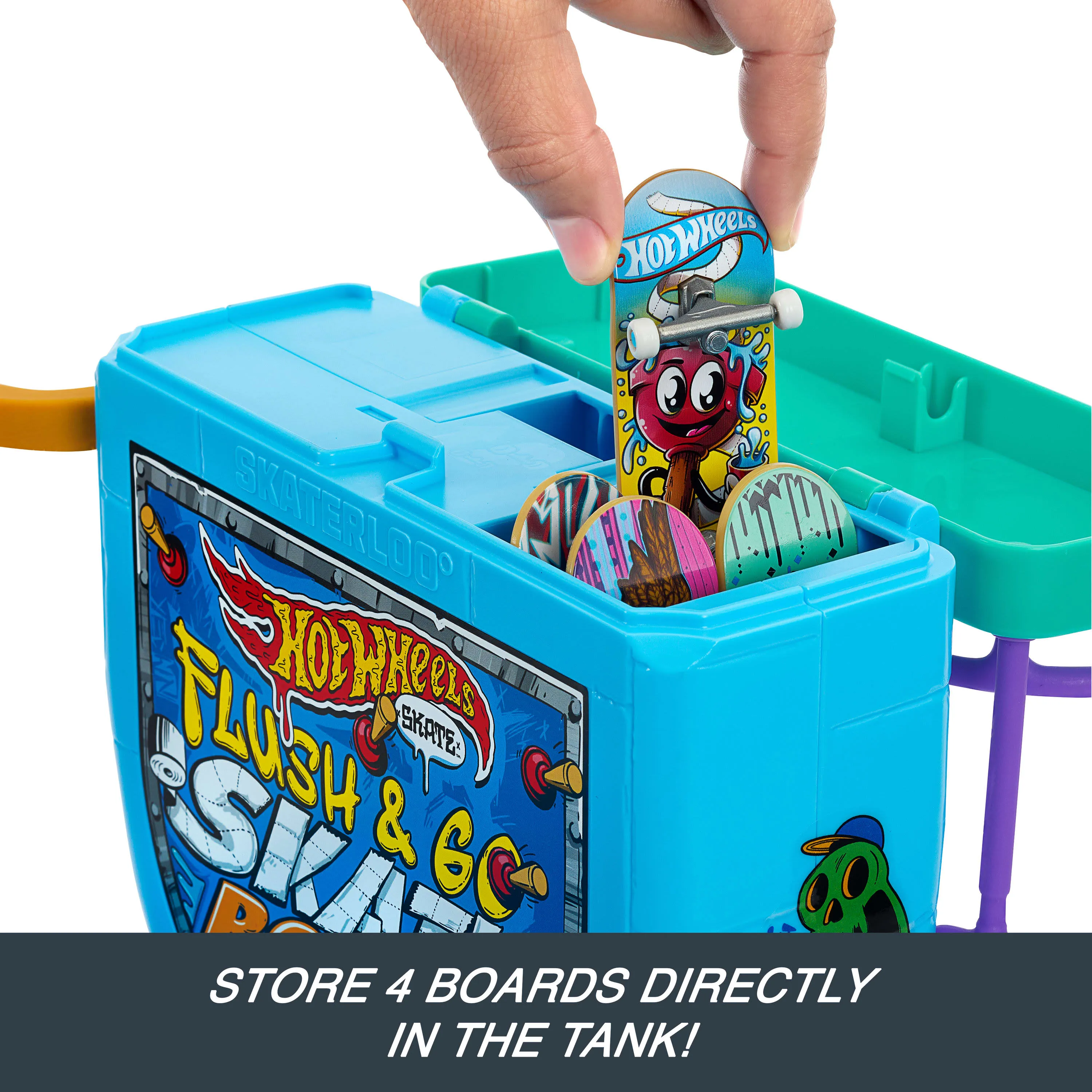 Hot Wheels Skate Flushin' Toilet Skate Bowl Playset