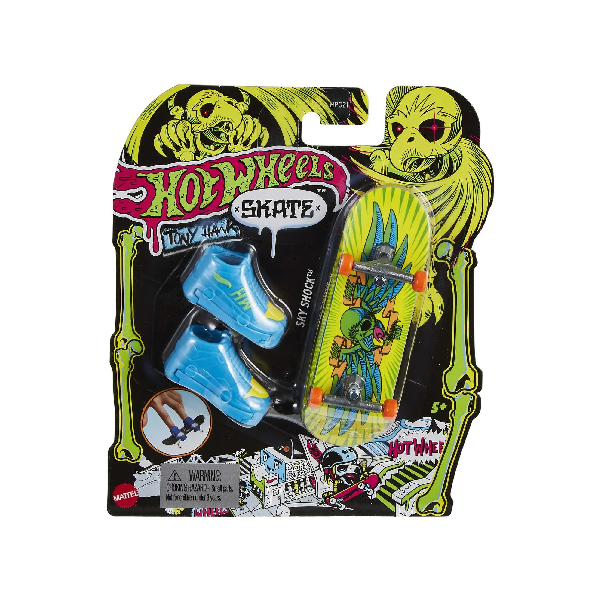 Hot Wheels Skate Neon Fingerboard   Shoe Sky Shock