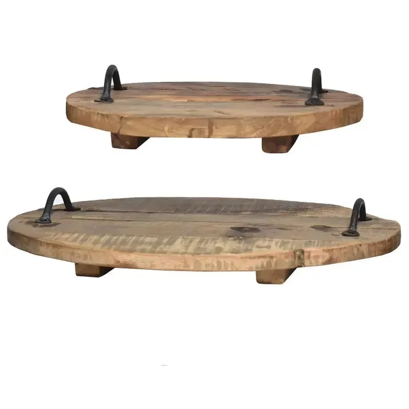 Iron and Rustic Wood Winery Tray
