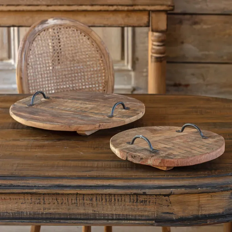 Iron and Rustic Wood Winery Tray