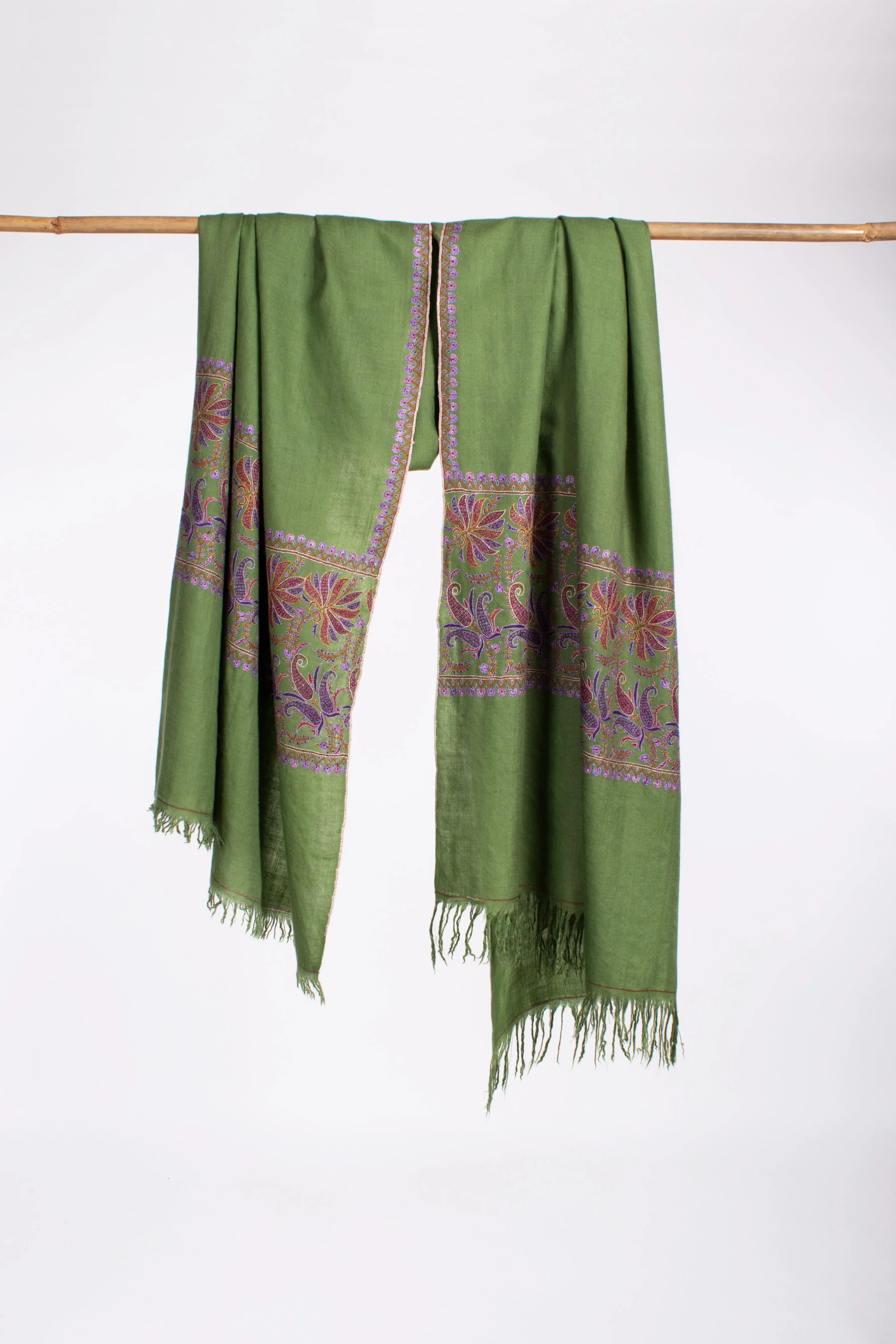 Jade Green Glamorous Pashmina Shawl