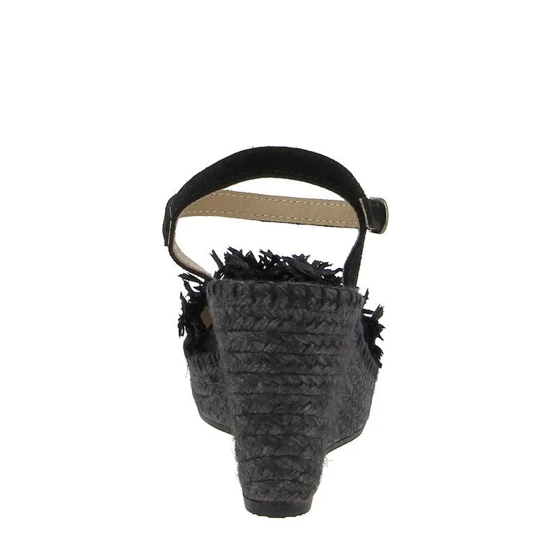 Juncal Aguirre 2659 Black Wedge Espadrille