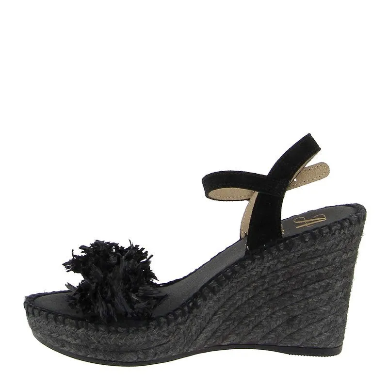 Juncal Aguirre 2659 Black Wedge Espadrille