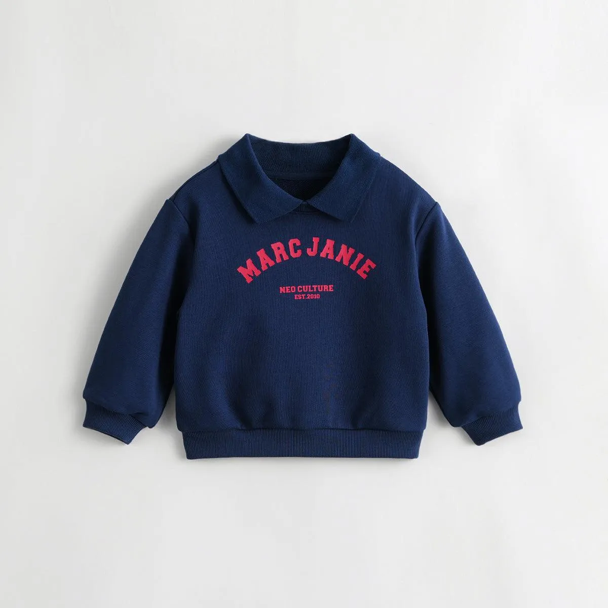 MARC & JANIE Girls Color Block Letter Lapel Sweatshirt 231929
