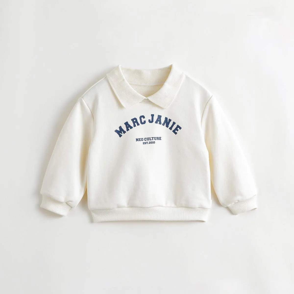 MARC & JANIE Girls Color Block Letter Lapel Sweatshirt 231929