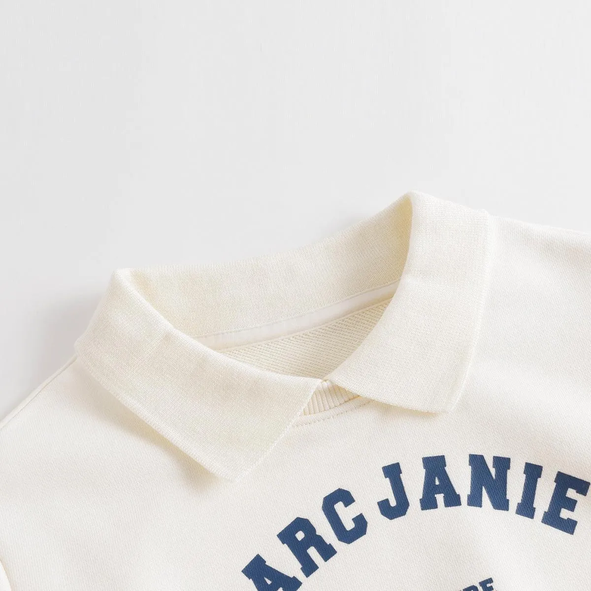 MARC & JANIE Girls Color Block Letter Lapel Sweatshirt 231929
