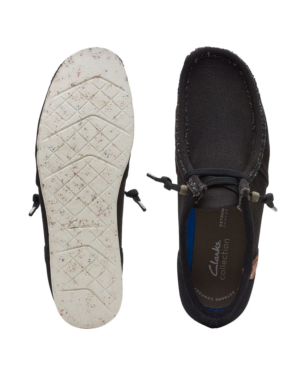 Men's shacrelite moc Clarks slip-on shoes, black