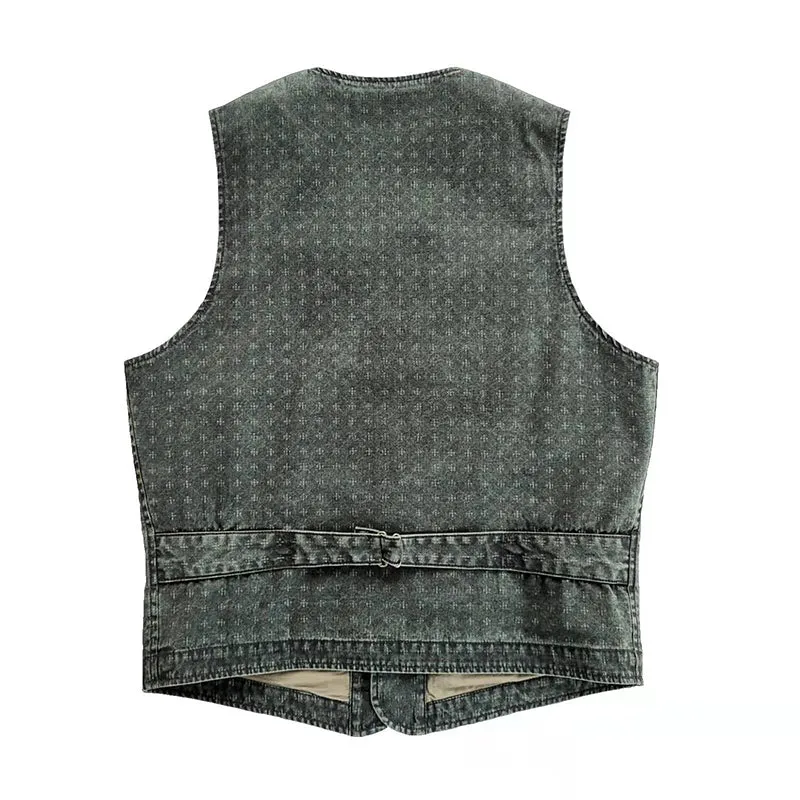 Men's Washed Jacquard Vest
