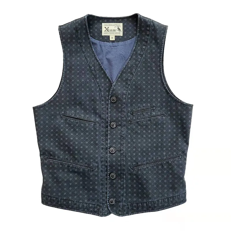 Men's Washed Jacquard Vest
