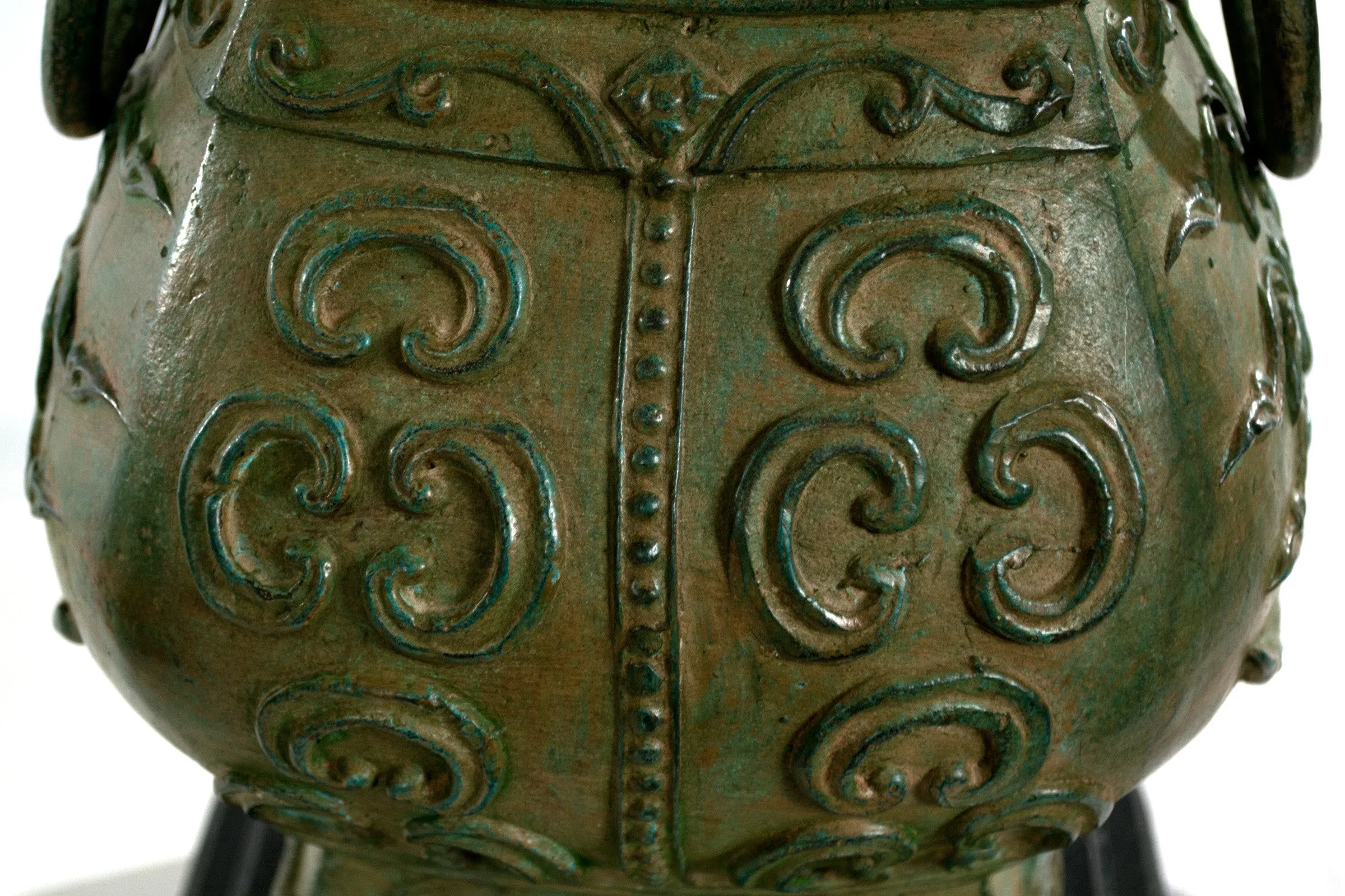 Pair of Table Lamps in the Shape of Chinese Temple Urns