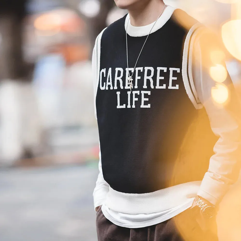 Preppy Knitted Vest for Male Ivy Style Clothing - Sleeveless Tops