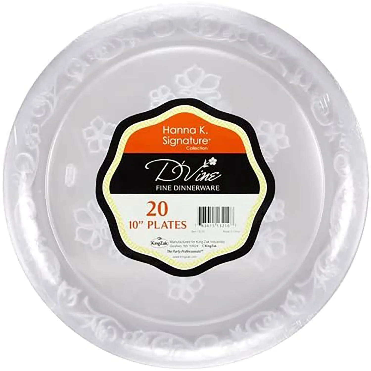 "BULK" D'Vine Plastic Dinner Plate Heavyweight Clear 10"