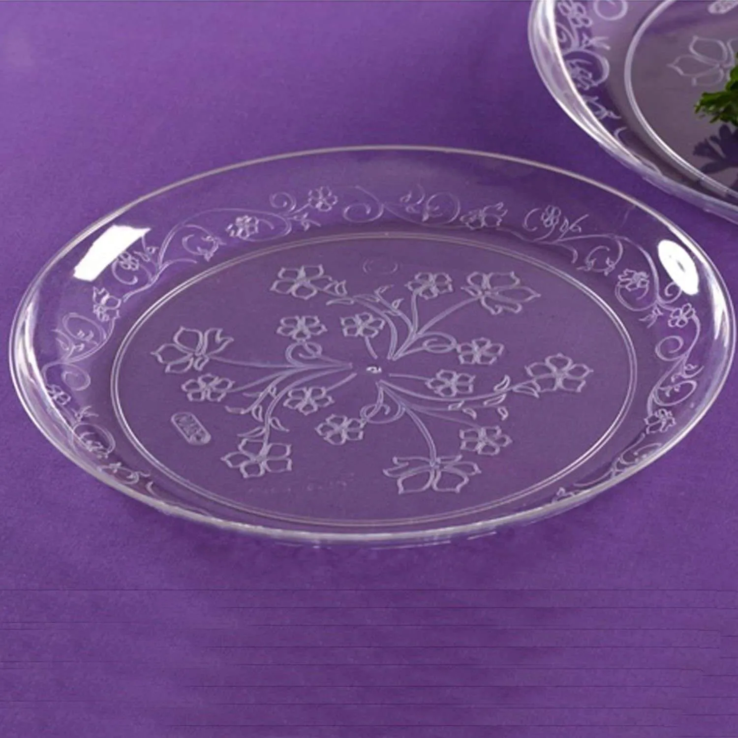 "BULK" D'Vine Plastic Dinner Plate Heavyweight Clear 10"