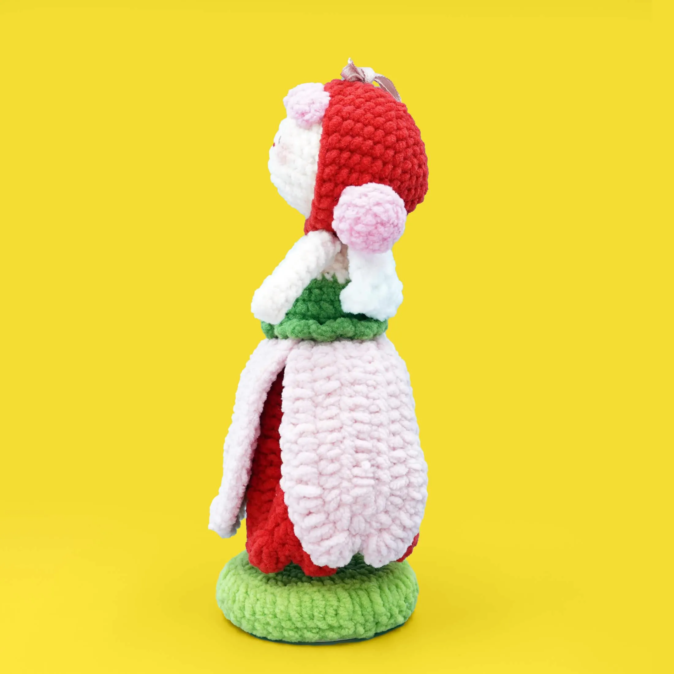 Red Flower Girl Doll Crochet Knitting Stuffed Kit