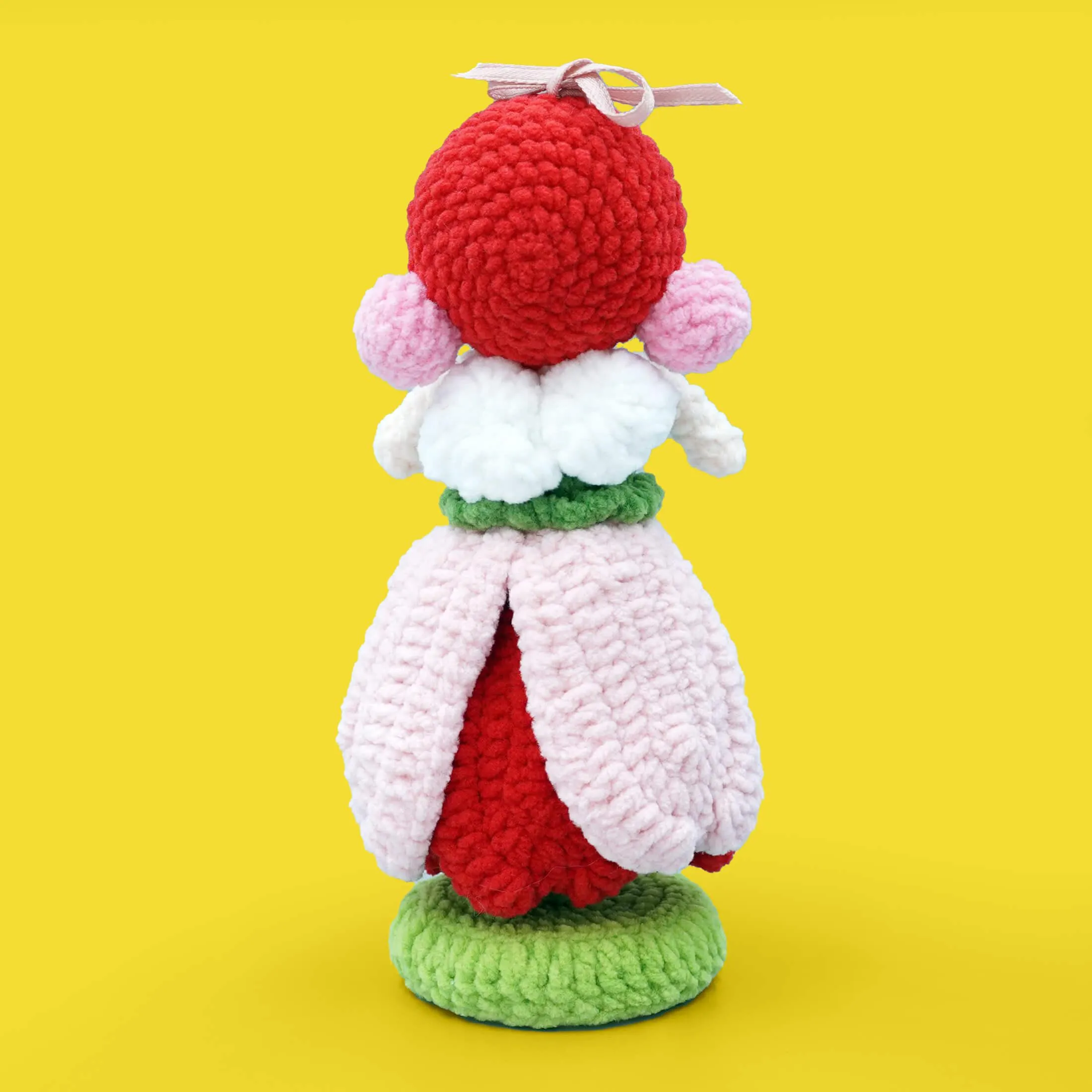 Red Flower Girl Doll Crochet Knitting Stuffed Kit