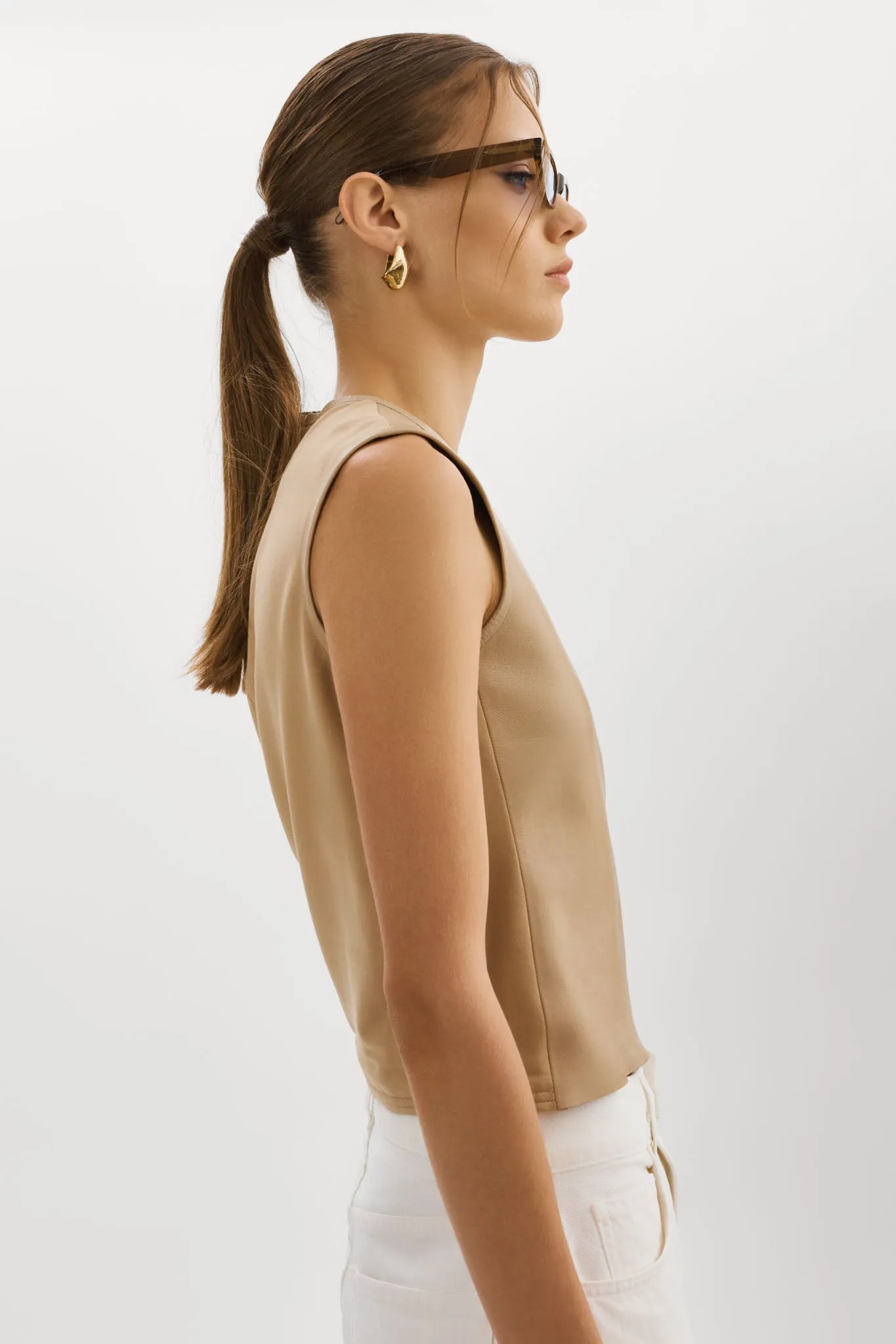 SOFIA | Leather Shell Top