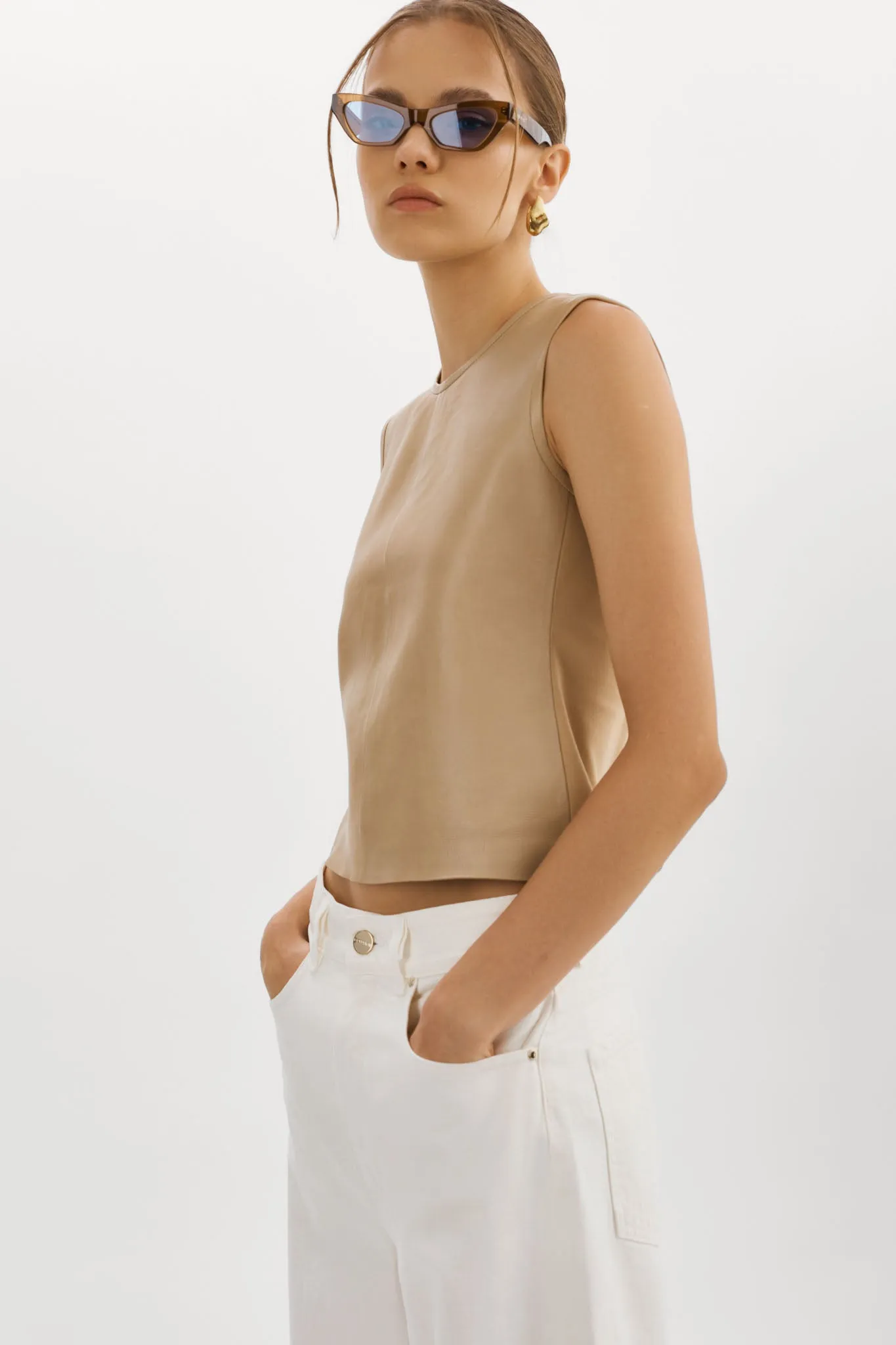 SOFIA | Leather Shell Top