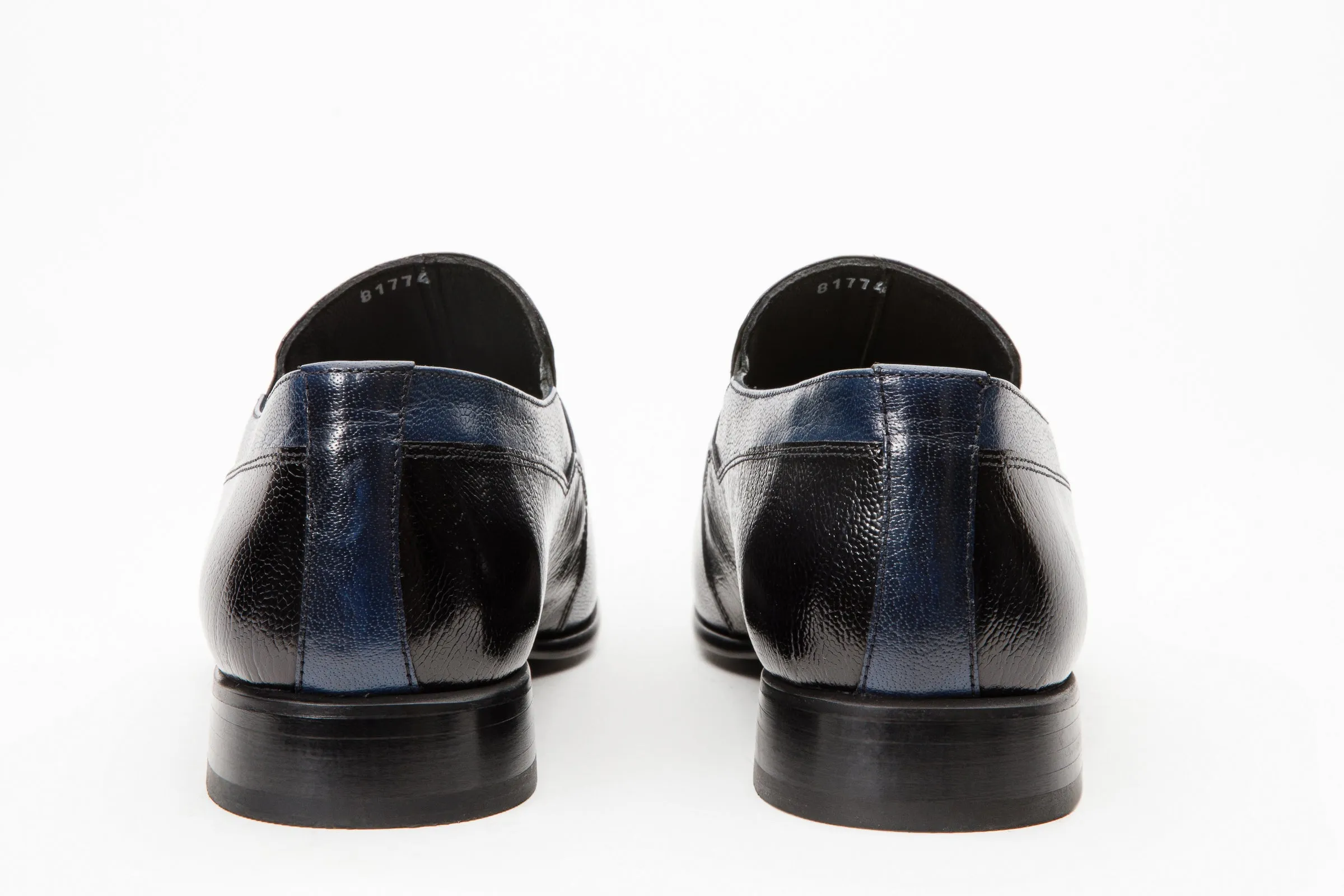 The Kazablanka Navy Leather Bit Loafer Men  Shoe