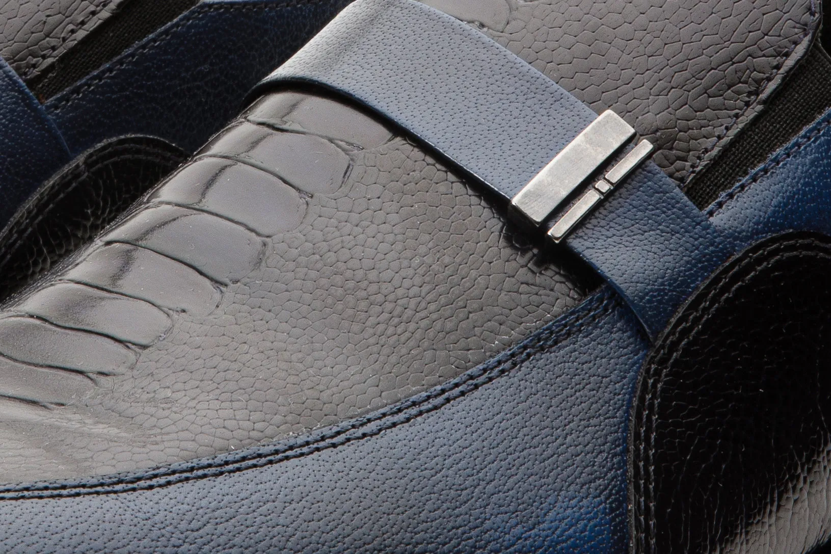 The Kazablanka Navy Leather Bit Loafer Men  Shoe