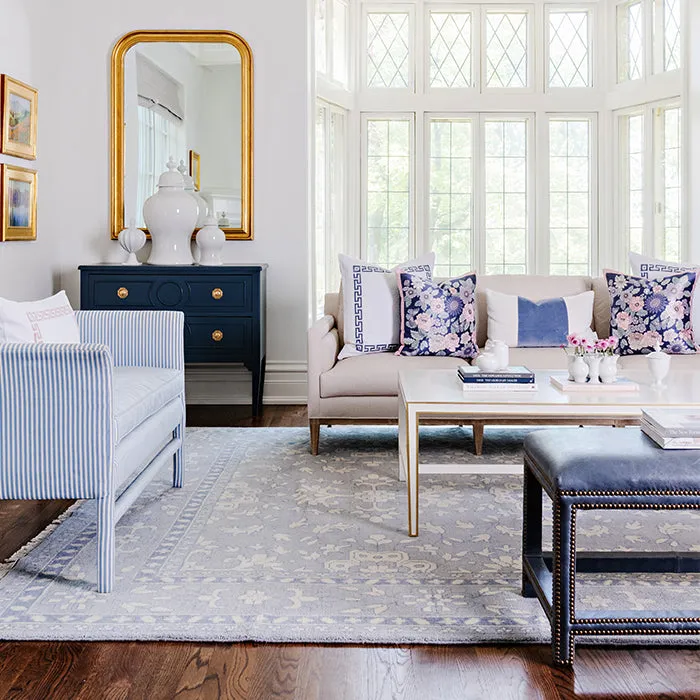 Velvet Broad Stripe Pillow in Eventide