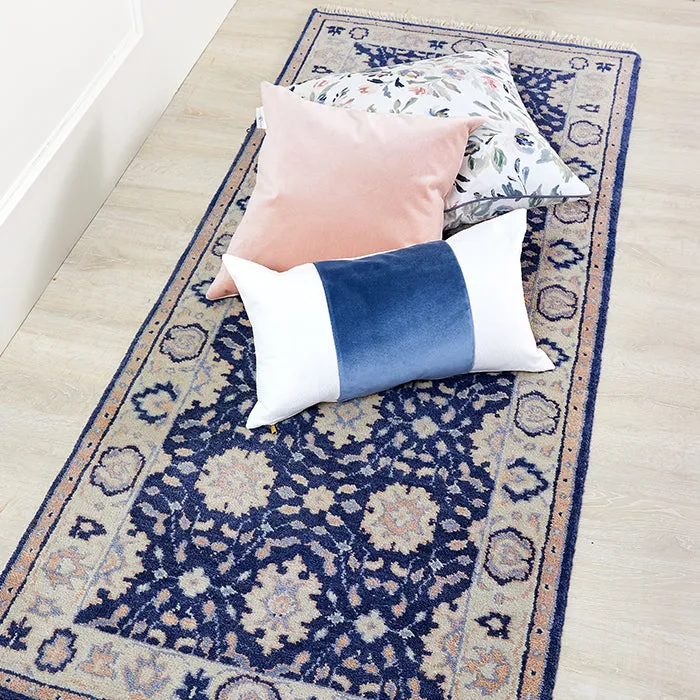 Velvet Broad Stripe Pillow in Eventide