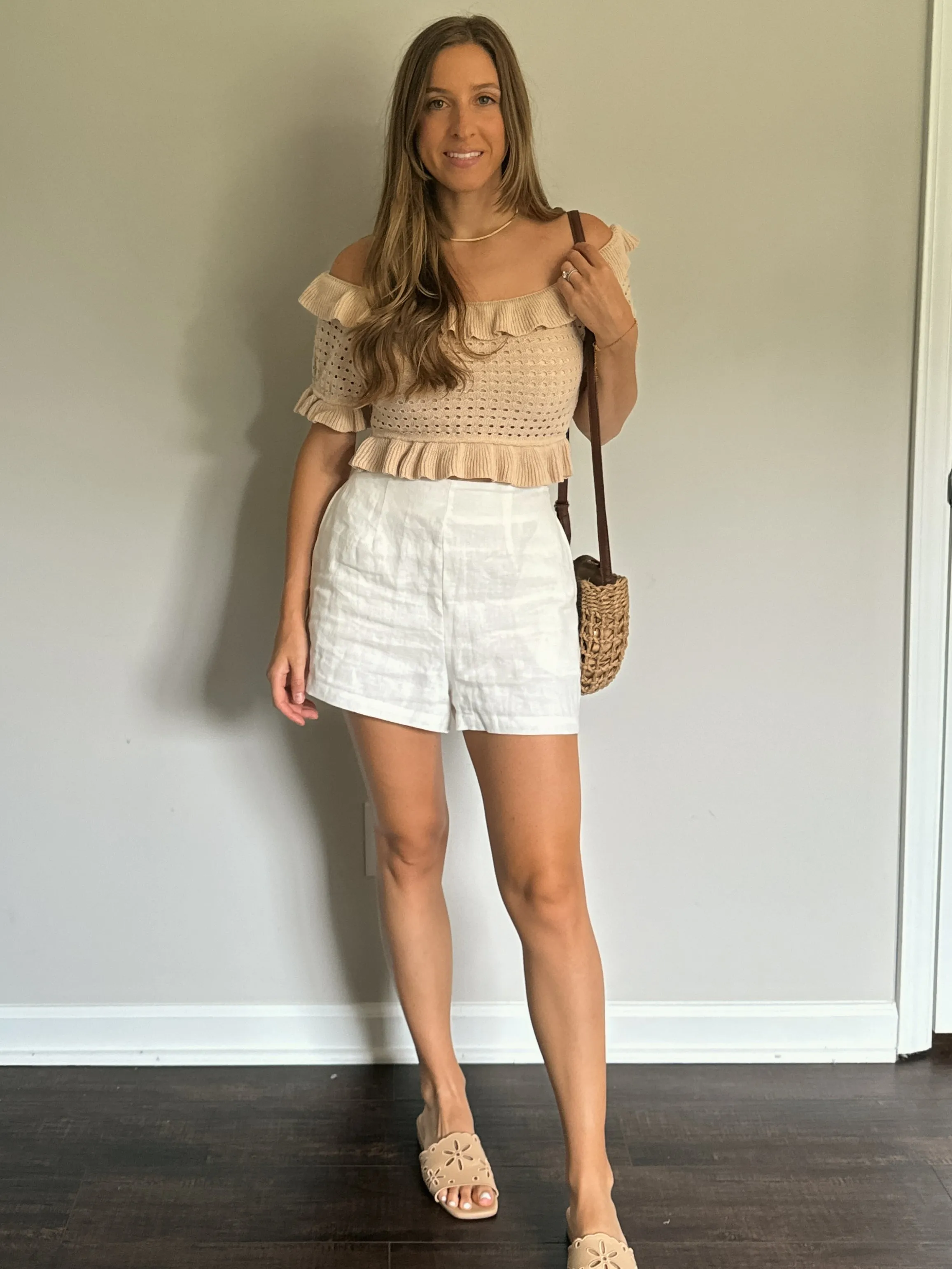 White Linen Shorts