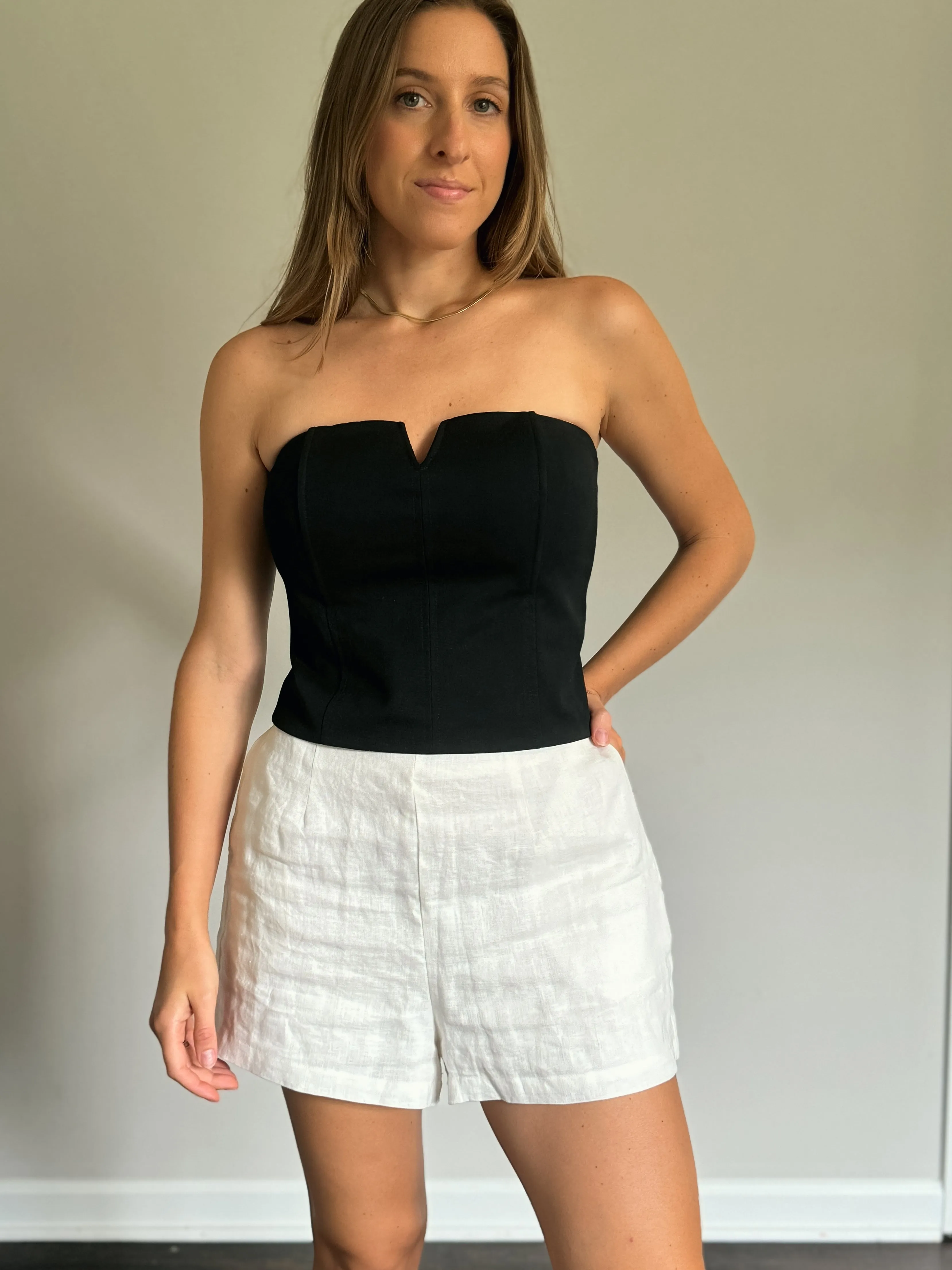 White Linen Shorts