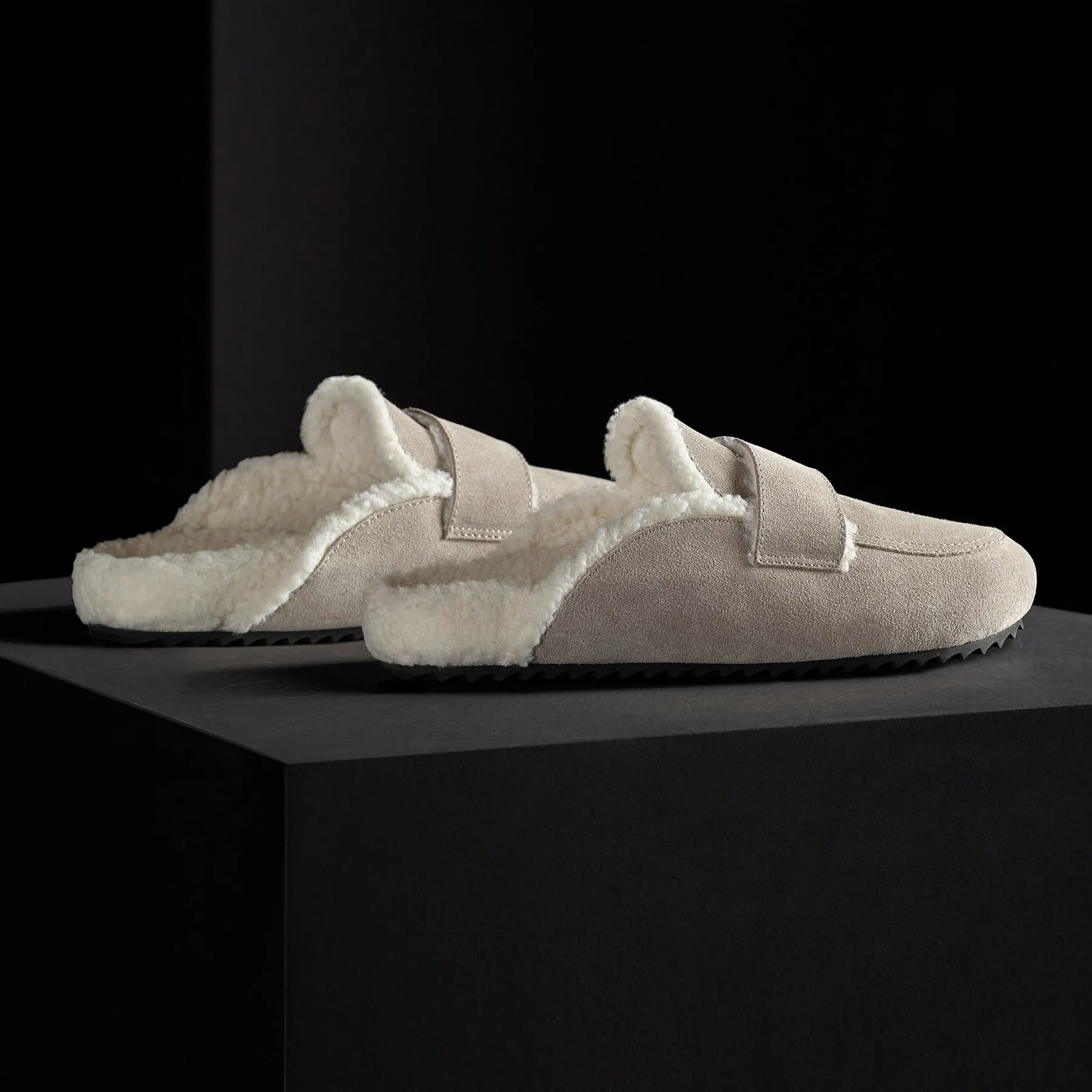 Women's Suede Shearling Loafer - Earth/Ivory